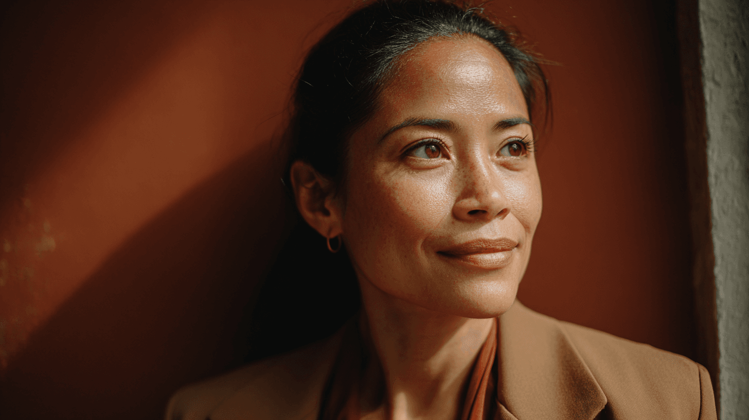 A woman in quiet reflection